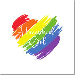 Homeschool Girl Heart Pride Posters and Art